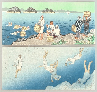 Ito Nisaburo: Abalone Divers - 2 Sets of Triptich Postcards - Artelino