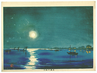 Yamada Basuke: Shinagawa at Night - Artelino