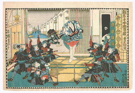 Japanischer Druck "47 Ronin - Kanadehon Chushingura Act.10" von Utagawa Kunisada, 歌川国貞 (Utagawa Kunisada)