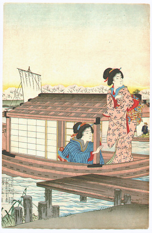 Toyohara Chikanobu: Looking at Cherry Blossoms - Artelino