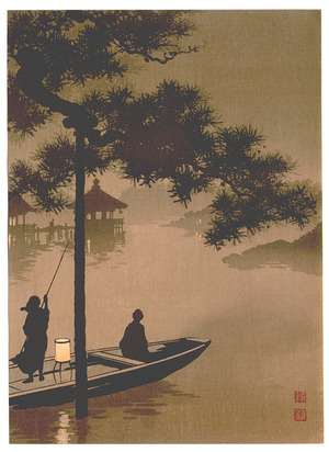 古峰: Lake Biwa - sepia version (Muller Collection) - Artelino
