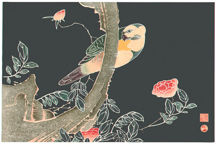 伊藤若冲: Bird and Rose (Muller Collection) - Artelino