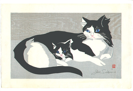 Sekino Junichiro: Cat and Kitten - Artelino