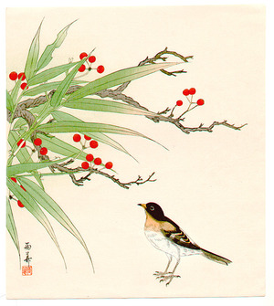 Unknown: Bird and Red Berries (Muller Collection) - Artelino