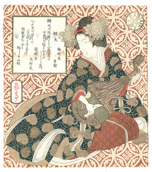 Yashima Gakutei: Benten - Seven Lucky Gods (surimono) - Artelino