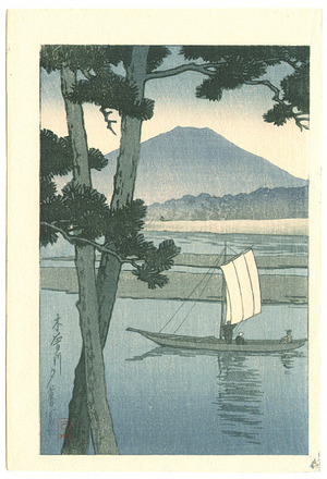 川瀬巴水: Boat (small print) - Artelino