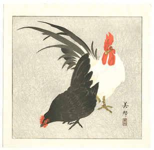 Takahashi Biho: Rooster and Hen (Muller Collection) - Artelino