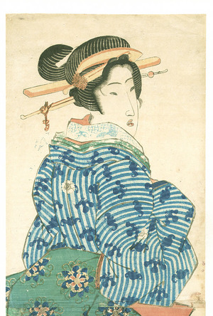 Keisai Eisen: Bijin (Vertical Diptych) - Artelino