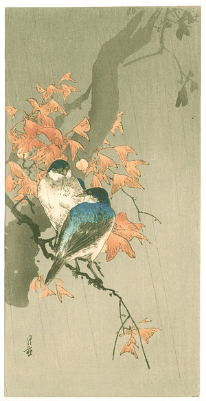 Yoshimoto Gesso: Two Blue Birds (Muller Collection) - Artelino