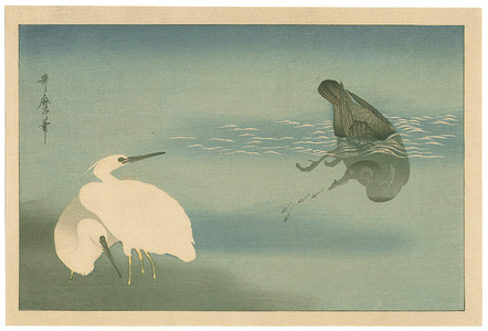 Kitagawa Utamaro: Egrets and Cormorant (Muller Collection) - Artelino