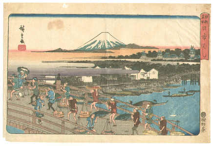 Utagawa Hiroshige: Nihonbashi Bridge - Edo Meisho - Artelino