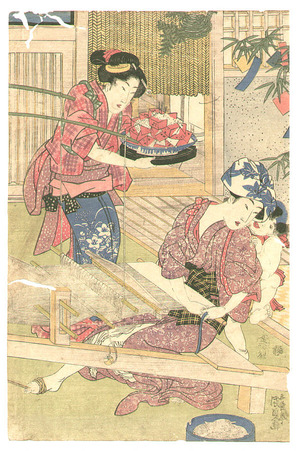 Utagawa Kunisada: Weaver - Artelino