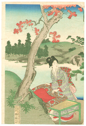 Toyohara Chikanobu: Red Maple Viewing - Artelino