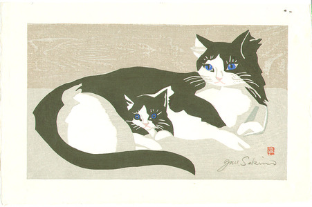 Sekino Junichiro: Cat and Kitten - Artelino