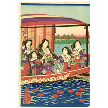 Toyohara Chikanobu: Sake Cups on the Water - Artelino