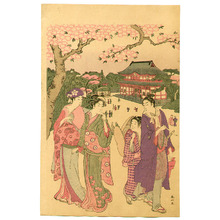 Katsukawa Shunzan: Cherry Blossom Viewing - Artelino