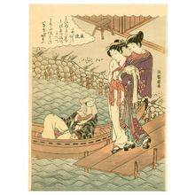 Isoda Koryusai: Masked Man on a Boat - Artelino