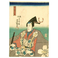 Utagawa Kunisada, 歌川国貞 (Utagawa Kunisada)创作的日本版画《Flute Player》