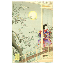 Toyohara Chikanobu: Full Moon among the Plum Trees - Artelino