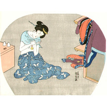 Japanese Print "Trimming Nails" by Utagawa Kunisada, 歌川国貞 (Utagawa Kunisada)