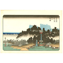Utagawa Hiroshige: Evening Bell at Ikegami - Edo Kinko Hakkei - Artelino