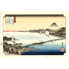 Japanese Print "Evening Glow at Seta - Ohmi Hakkei" by Ando Hiroshige, 歌川広重 (Ando Hiroshige)