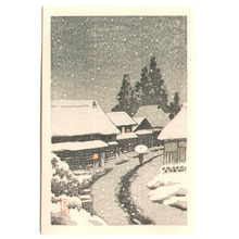 川瀬巴水: Snow Scene (postcard size) - Artelino
