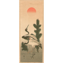 葛飾北斎: Two Cranes and Sunrise - Artelino