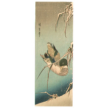 Utagawa Hiroshige: Mallard in Snowy Pond - Artelino