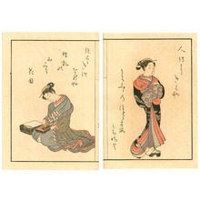 Suzuki Harunobu: Two Beauties (two album pages) - Artelino