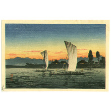 Takahashi Hiroaki: Sail Boats in the Sun Set - Artelino