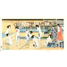 Japanese Print "Public Bath" by Utagawa Kunisada, 歌川国貞 (Utagawa II Kunisada)