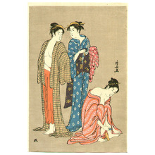 Torii Kiyonaga, 鳥居清長 (Torii Kiyonaga)による浮世絵「Three Beauties after Bath」