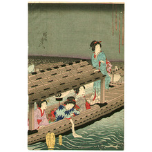 Japanese Print "Summer Fireworks" by Toyohara Chikanobu, 豊原周延 (Toyohara Chikanobu)