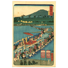 Utagawa Yoshitora: Abe River - The Scenic Places of Tokaido - Artelino