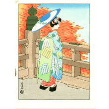 Hasegawa Sadanobu III: Bijin and Red Maple - Artelino