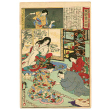 Toyohara Chikanobu, 豊原周延 (Toyohara Chikanobu)による浮世絵「Yoshida Palace - Azuma Nishiki Chuya Kurabe」