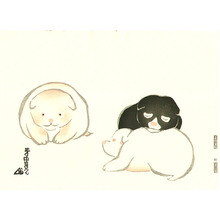 Unknown, 無款 (null)による浮世絵「Sleepy Puppies」