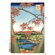 歌川広重: Red Maple at Mama - Meisho Edo Hyakkei - Artelino