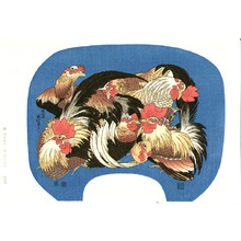 葛飾北斎: Seven Roosters - Zodiac Symbol of 2005 - Artelino