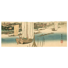 Ando Hiroshige, 歌川広重 (Ando Hiroshige)による浮世絵「Boats on a River」