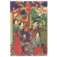 Toyohara Chikanobu: Empress Meiji at Ueno Park - Artelino