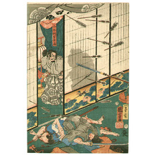Utagawa Kuniyoshi: NIght Attack of Yamaki Palace - Artelino
