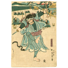 Utagawa Sadahide: Dancing Samurai - Artelino