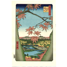 Utagawa Hiroshige: Red Maple at Mama - Meisho Edo Hyakkei - Artelino