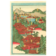 歌川国利: Panoramic Map of Toshogu Shrine in Nikko - Artelino