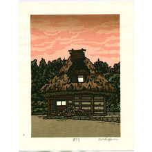 Nishijima Katsuyuki: Thatched Roof House in the sunset - Artelino