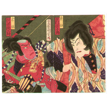 豊原国周: Two Actors as Samurai - Artelino