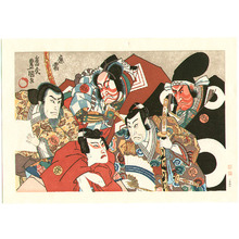 Utagawa Kunisada, 歌川国貞 (Utagawa Kunisada)创作的日本版画《Various Roles by Danjuro》