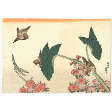 Katsushika Hokusai: Three Sparrows - Artelino